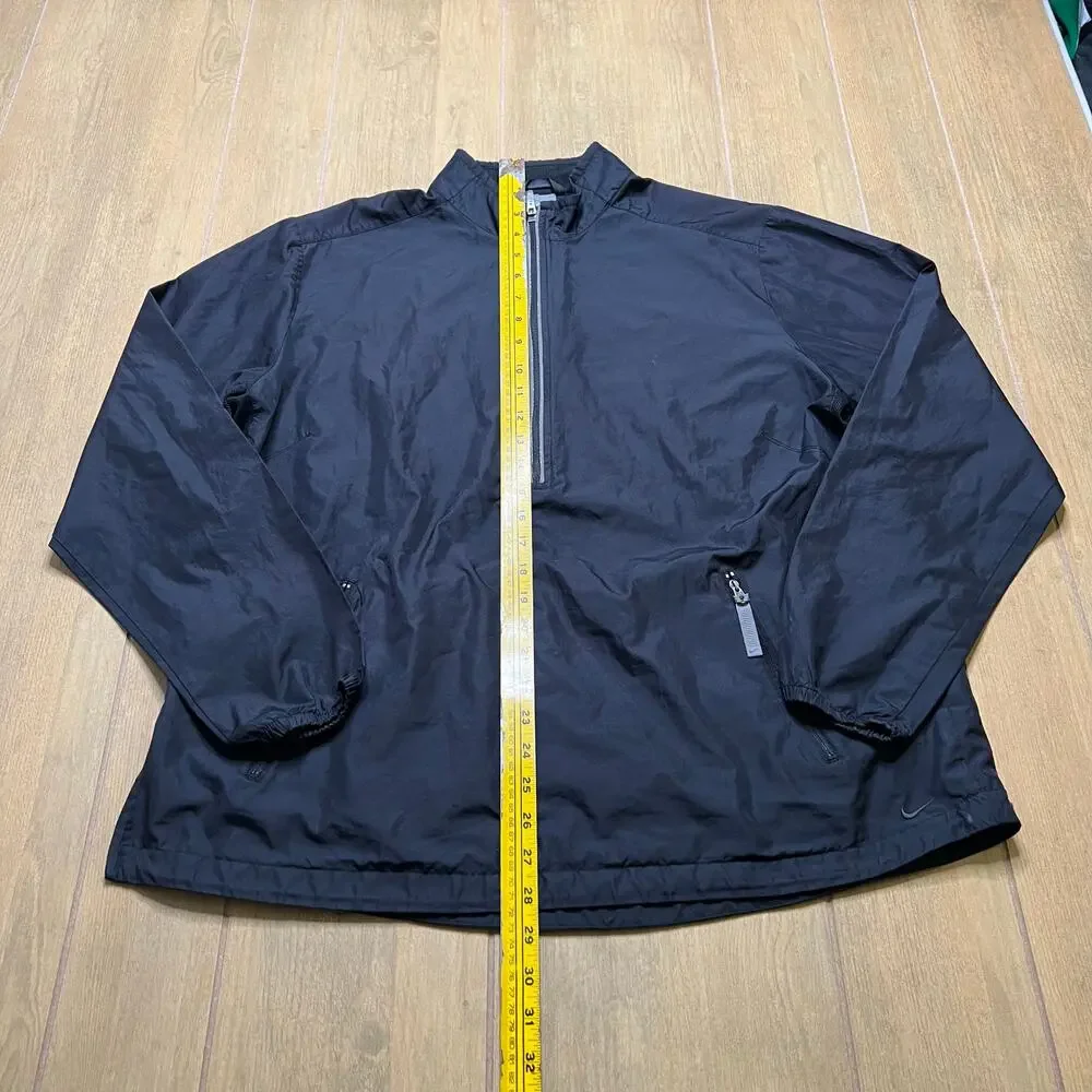 VINTAGE‎ Nike Jacket Mens XL (16-18) Black Windbreaker Running Swoosh Track